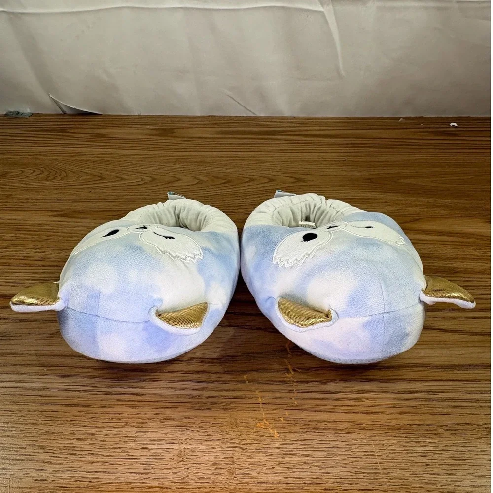 Squishmallows Kids‎ Slippers Blue White Fox Cloud Animal Size 13/1